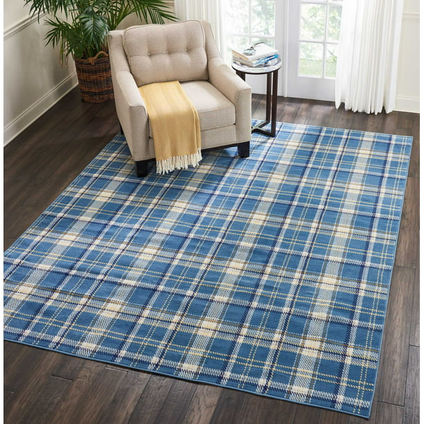 Non-Slip Carpets Kids Living Room Bedroom Indoor Outdoor Nursery Rugs Décor Christmas Plaid Green Area Rug Round Rugs 5ft Tartan Check Collection Area Runner Circle Rug 